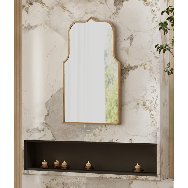 Keris Wide Arch Mirror, Gold, 36" x 22"