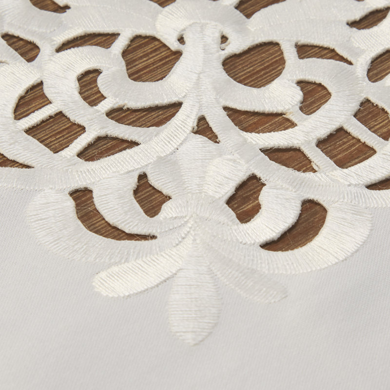 Ivory Cutwork Lace Fall Tablecloth, 70" x 104"