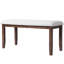 Banc de style Mid-Century moderne de 38 pouces avec siège rembourré en lin beige et pieds en bois d'hévéa massif pour l'extrémité de la chambre à coucher, le couloir et la salle à manger-785440403