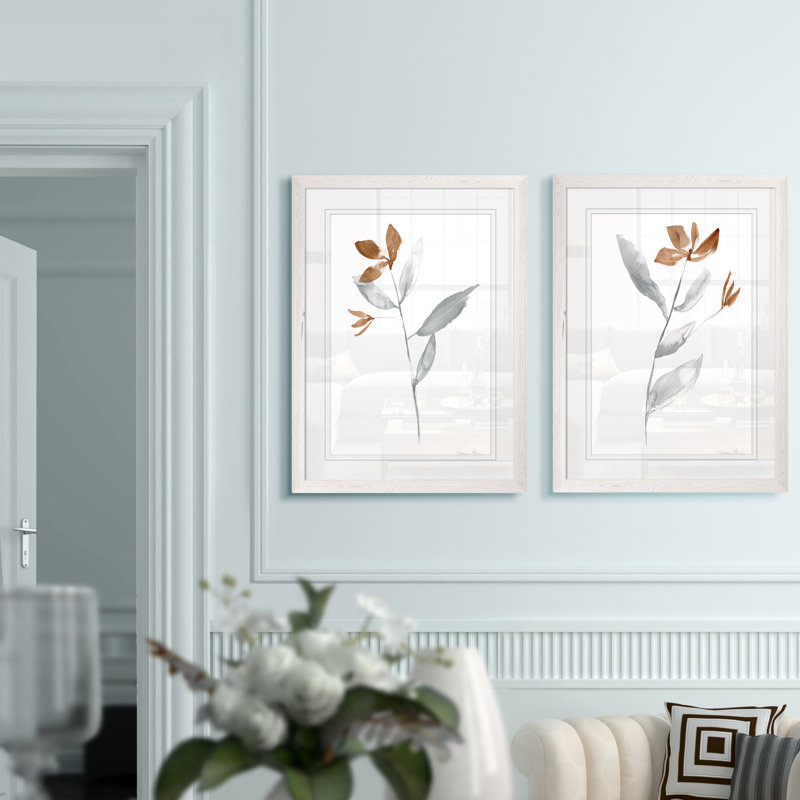 «Simple Stem I» par Vincent Van Gogh - ensemble de 2 reproductions d'art, H 20 po x l 16 po x P 1,25 po, Blanc