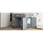 Élégant lit mezzanine double gris avec bureau et rangement: 4 tiroirs, tablettes, armoires - étagères Hub Blaze-2019079058