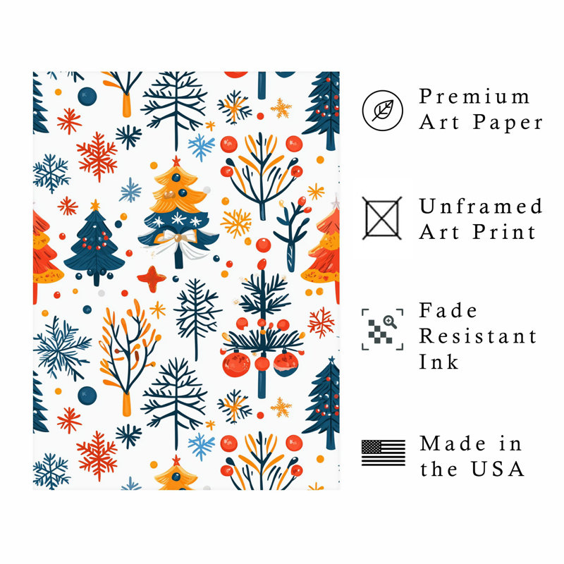 «Holiday Christmas Tree Dreams X», reproduction d'art moderne sans cadre