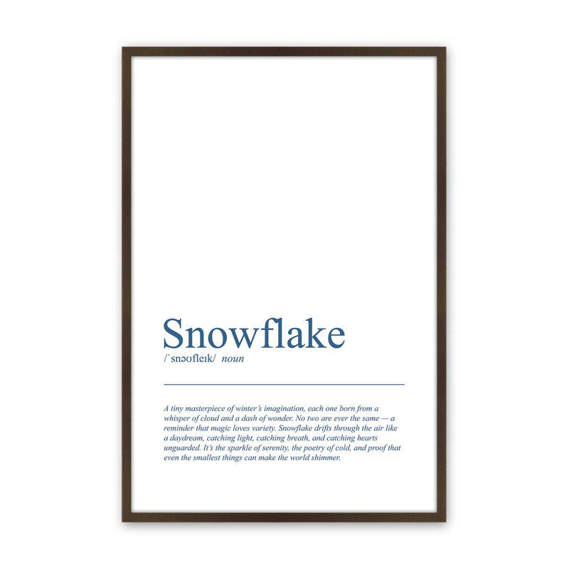 «The Wonders of Snowflakes», reproduction d'art, 11 po x 14 po, Brun Belvinder
