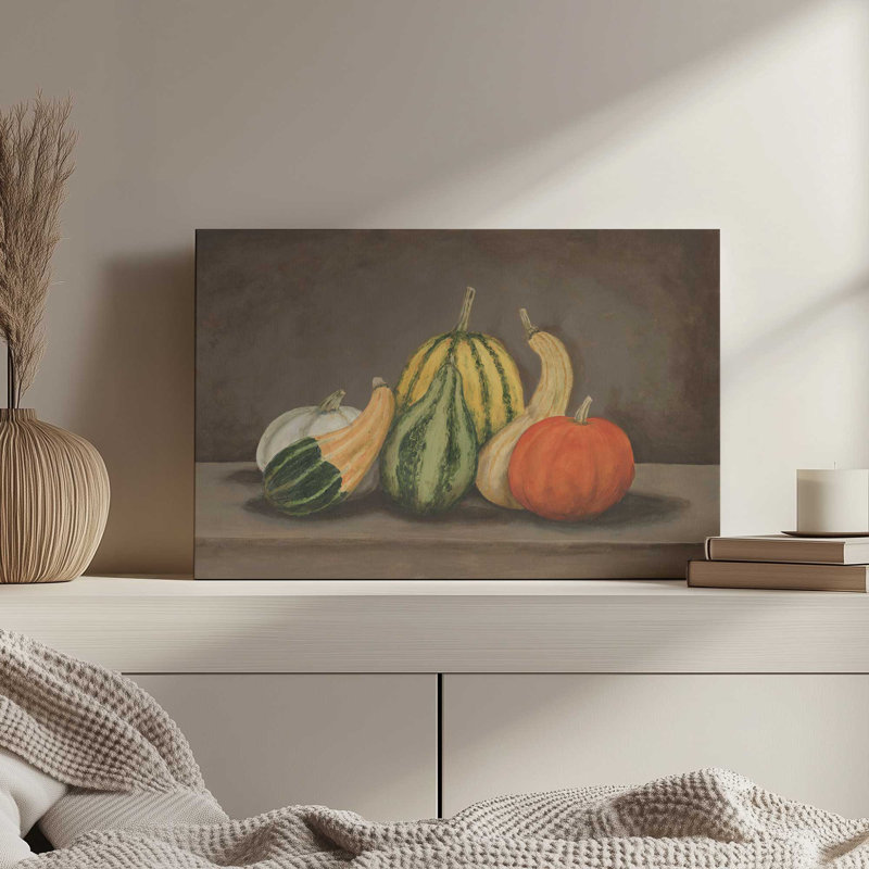 «Gourd Arrangement I» par Michael Willett, reproduction d'art sur toile, H 24 po x l 32 po