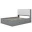 Grand lit plateforme en bois avec tête de lit, 4 tiroirs et range-chaussures, construction en pin massif, assemblage facile-2112048687