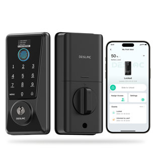 Connected Living Series Desloc Fingerprint Smart Lock With Wifi, Display Screen & Remote Access