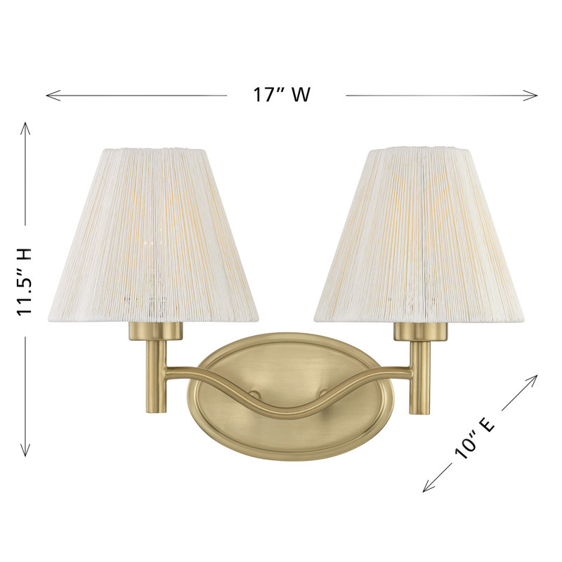 Luminaire pour meuble-lavabo de salle de bain 2 lumières Rosa en laiton noble par Breegan Jane, 2