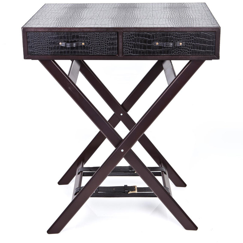 Ellis Cross Legs End Table, Black