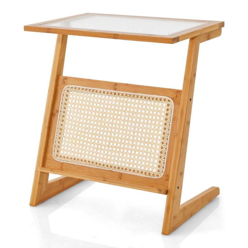 Mahiba Glass Top End Table