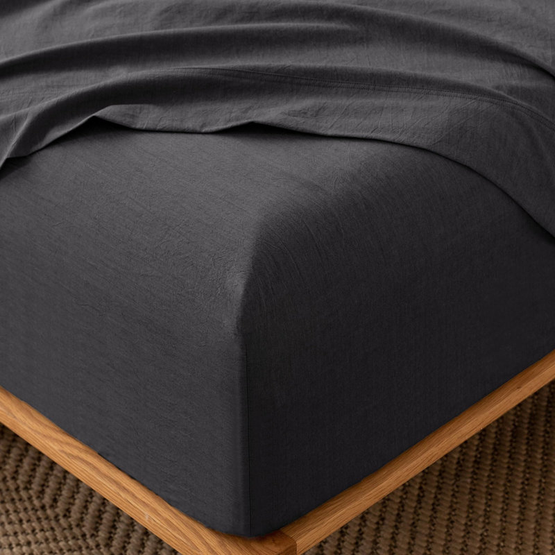 Ensemble de literie 100% coton délavé comme du lin texturé, respirant, durable, doux et confortable