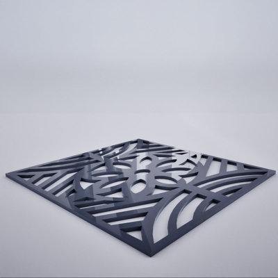 Panneaux muraux décoratifs en acrylique Hesperia, très petit, l 7 3/8 po x H 7 3/8 po x T 1/8 po, gris foncé