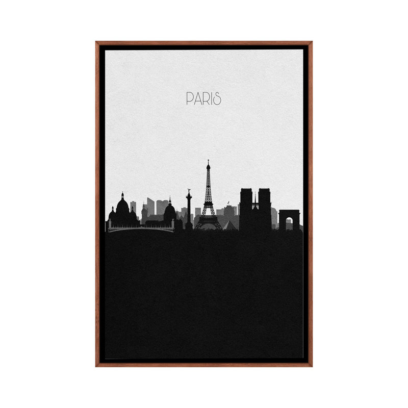 Paris France City Skyline by Ayse Deniz Akerman - Print on Canvas