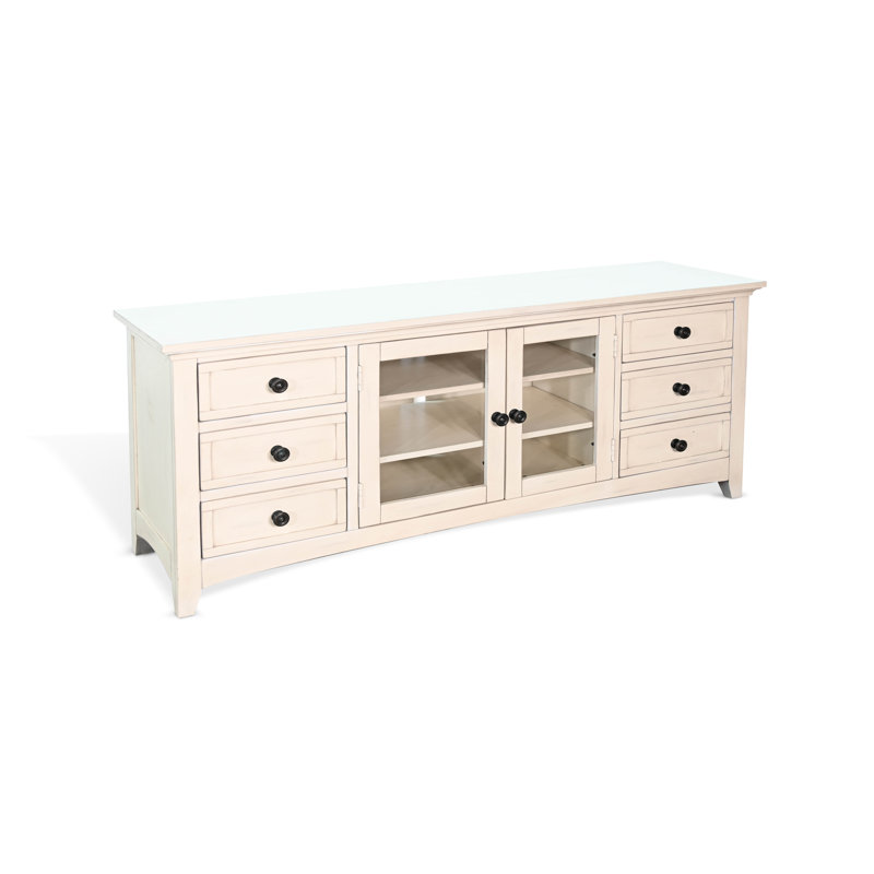 Arlando TV Stand for TVs up to 78" with Fireplace Included, Marble White