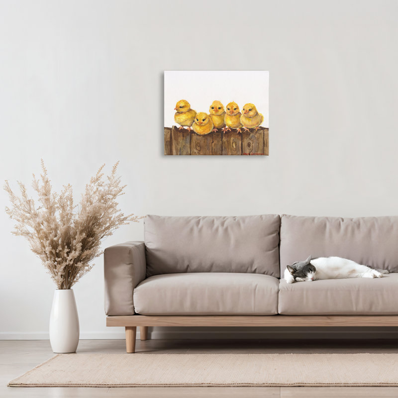«Chicks on the Fence Canvas», conception de George Dyachenko, H 16 po x l 20 po