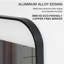 Sleek Black Metal Bathroom Mirror with LED Lighting and Anti-Fog Feature