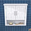 Armoire murale polyvalente, double rangement, tablettes réglables et tablette ouverte-1290165701