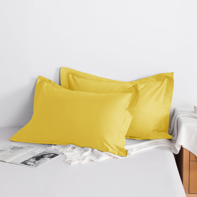 Taie décorative 100% coton , Euro, Jaune
