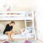 Lit superposé simple au-dessus de simple en bois massif avec échelle intégrée de 42,5 po Johann-819519922