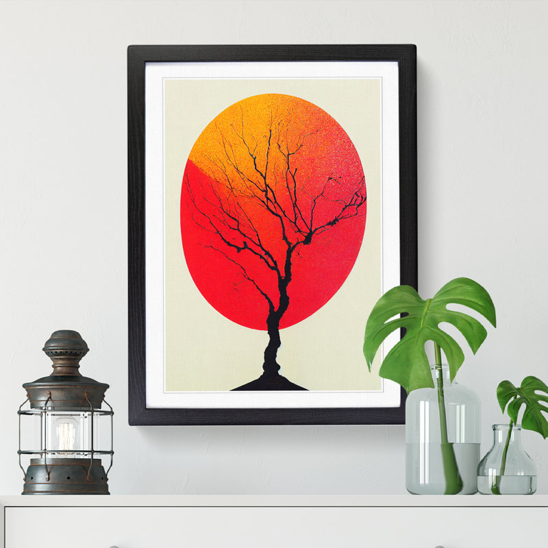 CAN-V0523-1760X Peach Blossom Tree Modern Vol.1 - Wrapped Canvas Print, Black, 64cm H x 46cm W x 2cm D