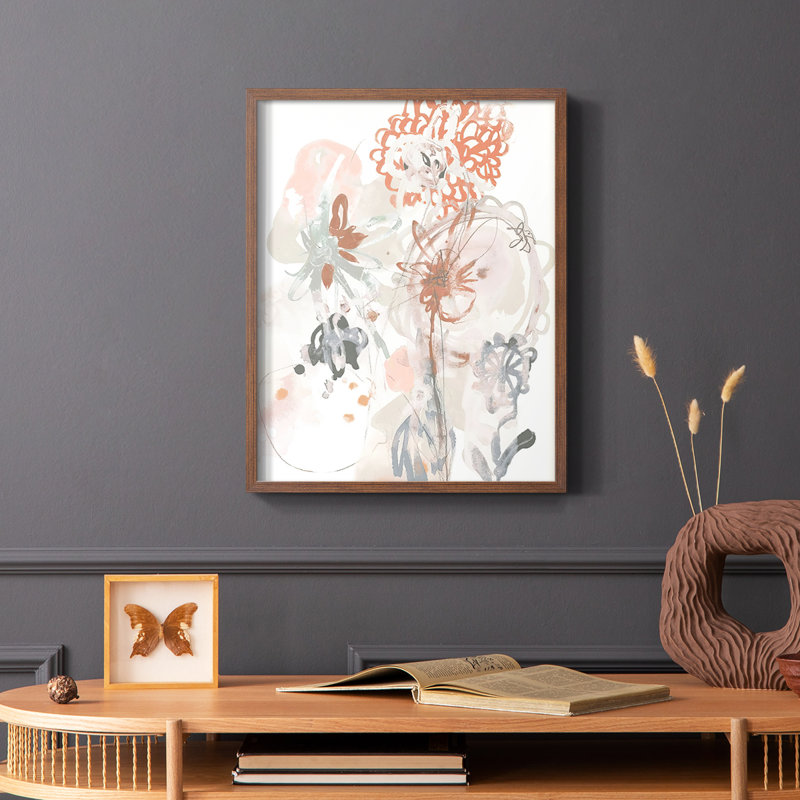 «Petal Drift III», reproduction encadrée - bois massif, Brun, H 10 po x l 8 po