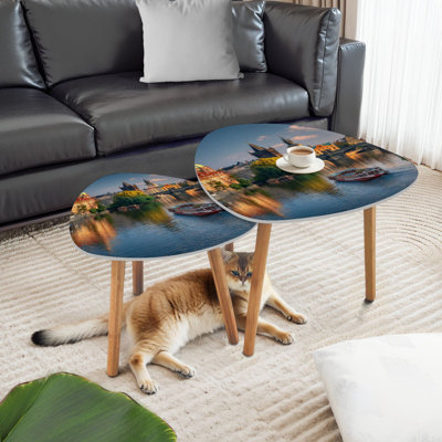 Ensemble de 2 tables basses gigognes Triangle