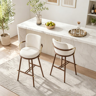 Tabouret d'intérieur rembourré avec structure en métal