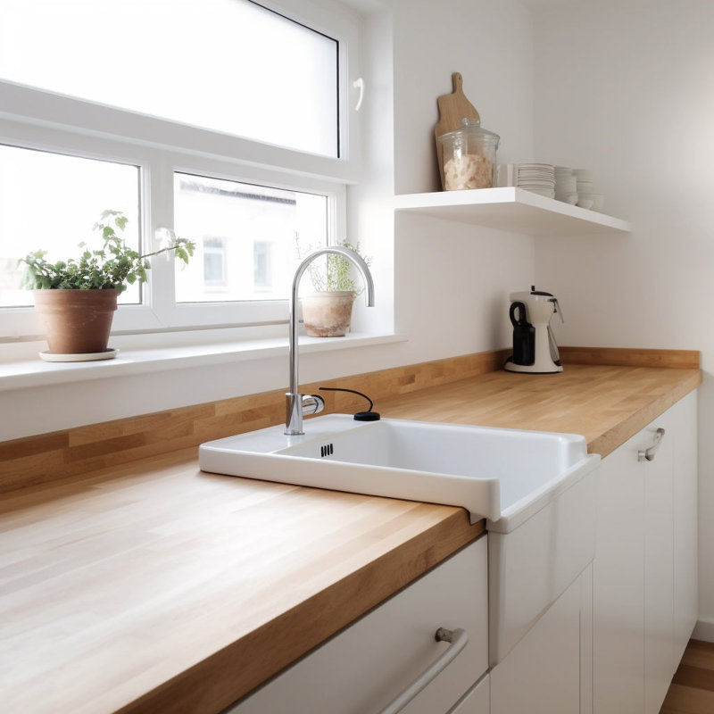 4'' W x 24.75'' L Wood Backsplash, Self-Drilling Installation, Natural Oak