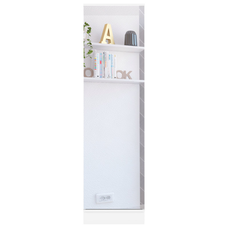 Cassidy Rectangle Tall Shoe Cabinet with Mirror Wengue, White