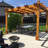 12 ft. W x 12 ft. D Breeze Solid Cedar Wood Pergola with Retractable Canopy-90582541-90582540