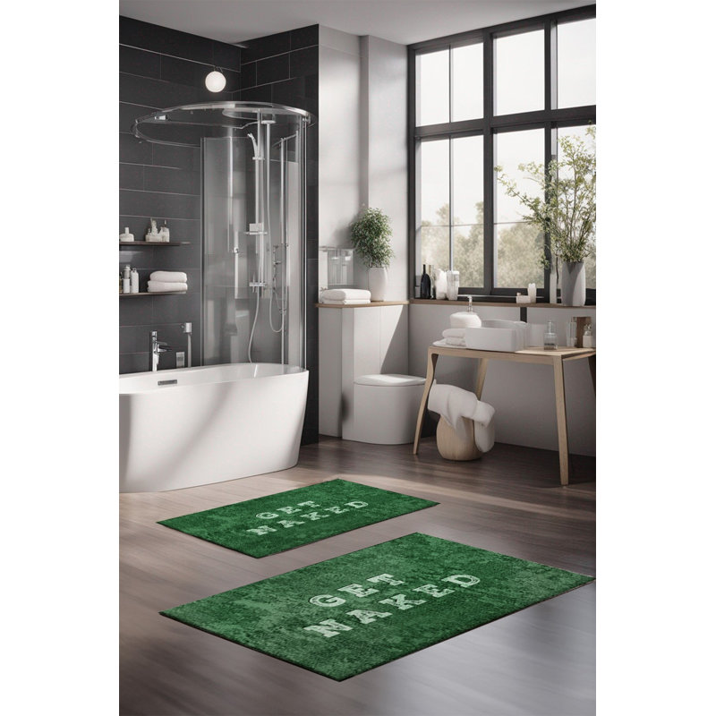 Ensemble de tapis de bain de luxe (2 pièces), 100% polyester, 16,0 x 23,6 pouces et 23,6 x 39,4 pouces | Conception antibactérienne antidérapante, hauteur de poils de 0,3 po | Lavable à la machine, durable et facile à nettoyer | Idéal pour la décoration de salle de bain
