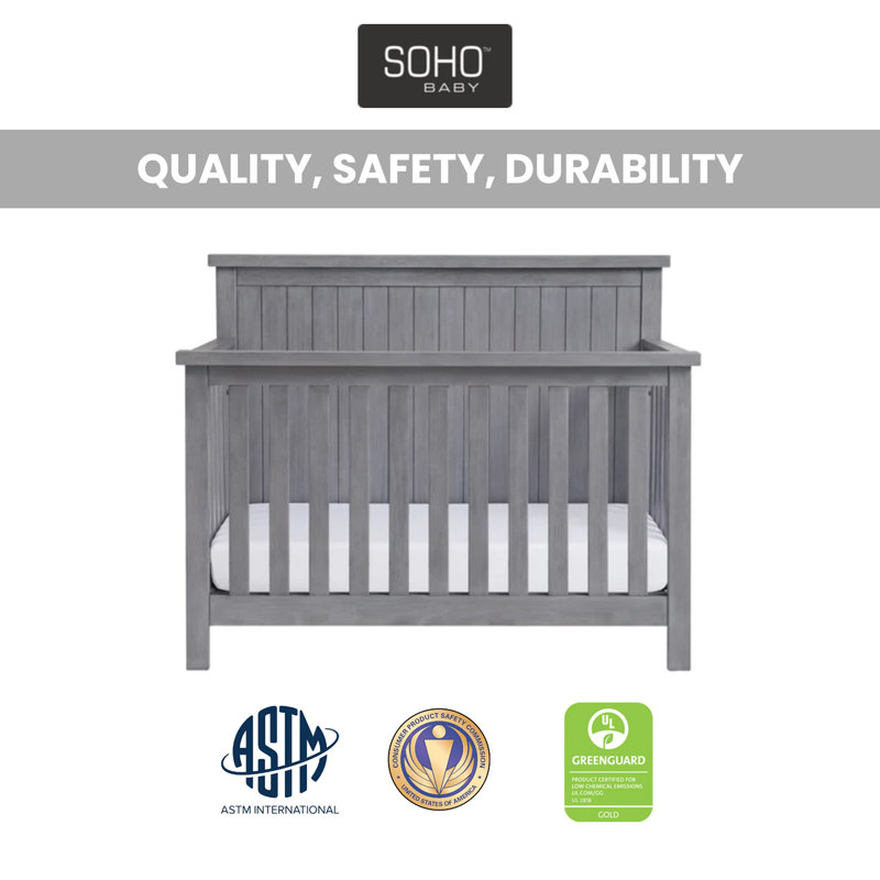 Graystone Solid Wood 4-in-1 Convertible Crib