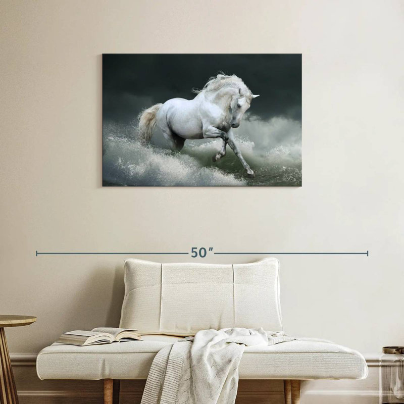 Cheval blanc Brampt, H 24 po x l 36 po