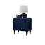 Élégante table de chevet en velours bleu marine pour table de chevet avec 2 tiroirs et apparence