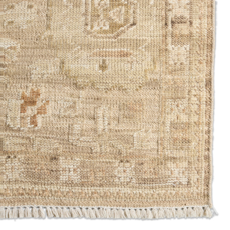 Jaipur Living Elvina CIC05 Handknot Oriental Tan/Yellow Area Rug (9'X12'), Rectangle 9' x 12'