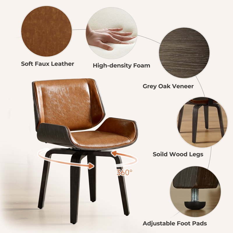 49.53cm H Upholstered Side Chair in Brown