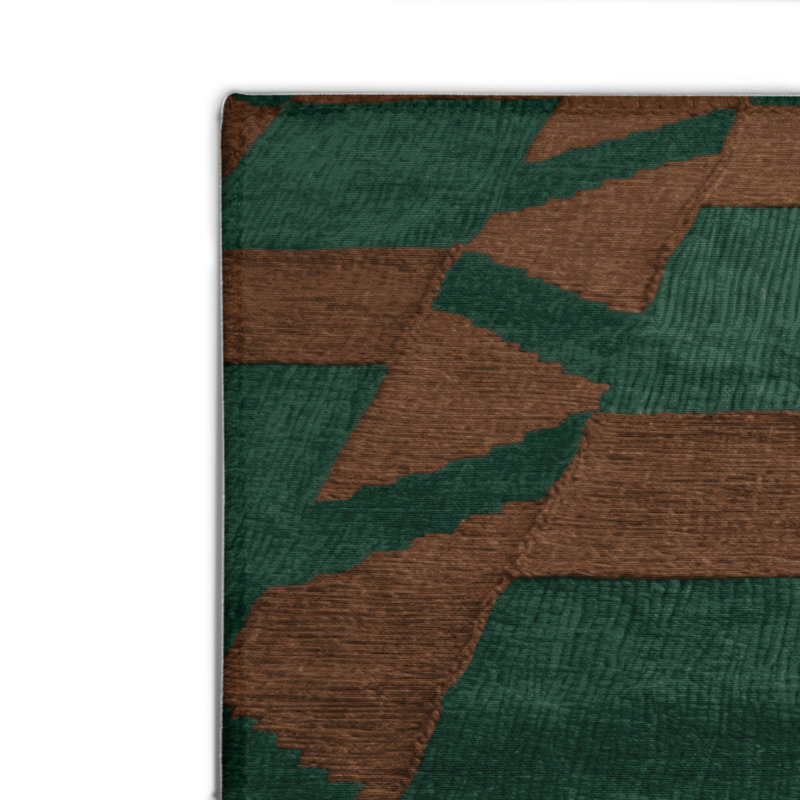 Tapis d'intérieur et d'extérieur à carreaux vert, Rectangle 4pi x 6 pi