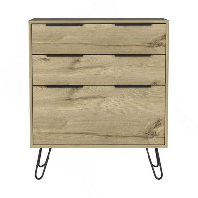 Commode 3 tiroirs Kirsage Chêne clair