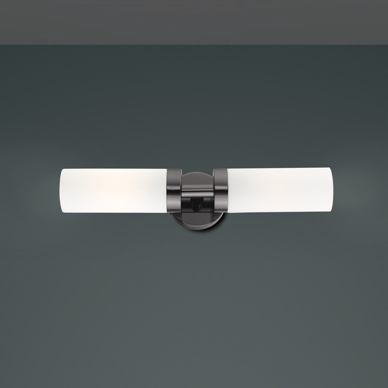 Éclairage de salle de bain à intensité variable 2 lumières Charlesha, Noir chromé