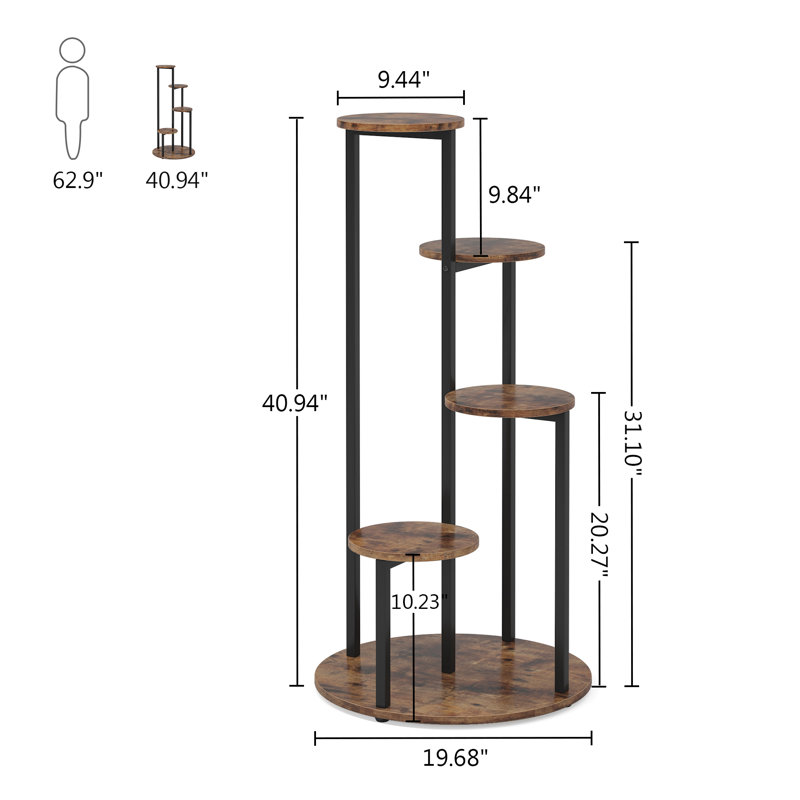 Riverton Plant Stand, Brown/Black