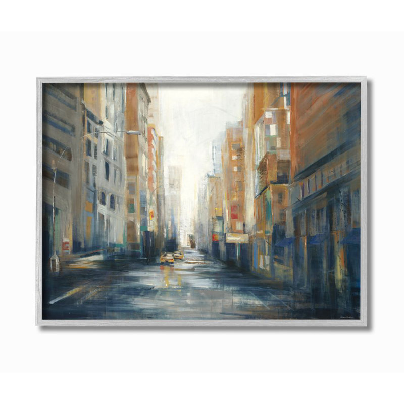 «Cityscape Street After Rain» par Third and Wall - reproduction d'art, H 11 po x l 14 po, Estampe numérique Farmhouse