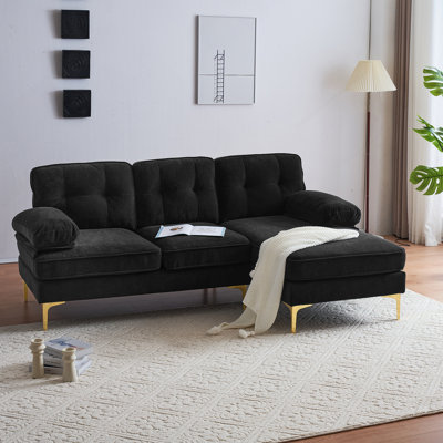 Canapé modulaire moderne en L avec dossier et coussin amovibles, idéal pour le salon et la chambre à coucher confort et style