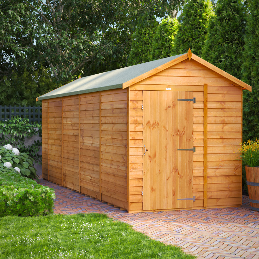 Powersheds 18 x 6ft Timber Overlap Windowless Apex Garden Shed