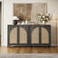 Boho - Buffet en rotin avec tablettes réglables-1503677019