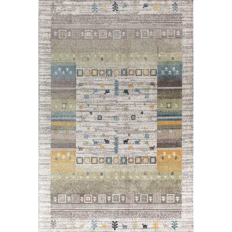 Inderpreet Southwestern Indoor Rug, Rectangle 5'3" x 7'