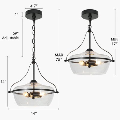 Longshore Tides Hannahs 3-Light Dome Kitchen Island Pendant Light ...