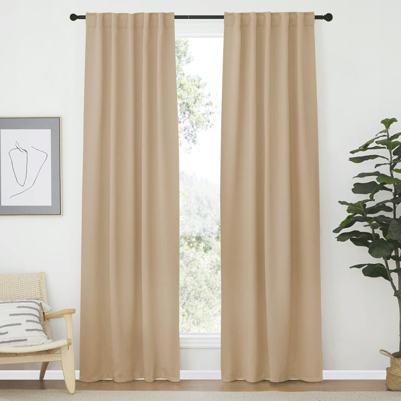 Blackout Curtain Light & Noise Reducing Room Darkening Drapes for Bedroom/Living Room/Kitchen, 2 Pieces, 42" W x 84" L