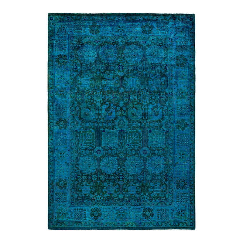 Tapis bleu nouvel âge 6 pi 1 po x 9 pi Crystyle
