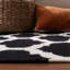 Tapis gris / noir en laine et coton tissé à la main Rodgers-1078928116