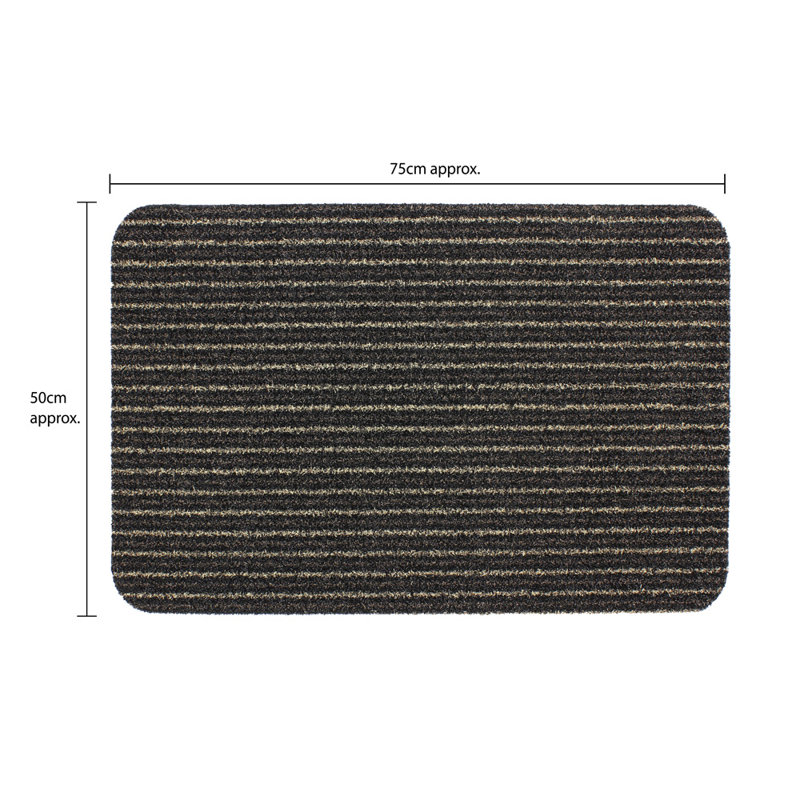 Infinity Doormat Non-Slip Striped Indoor Doormat, Brown