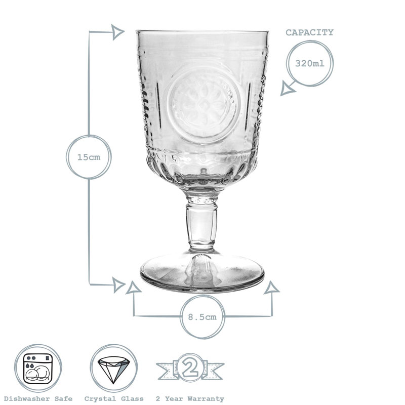 Romantic Wine Glasses - 320ml, 24, Clear